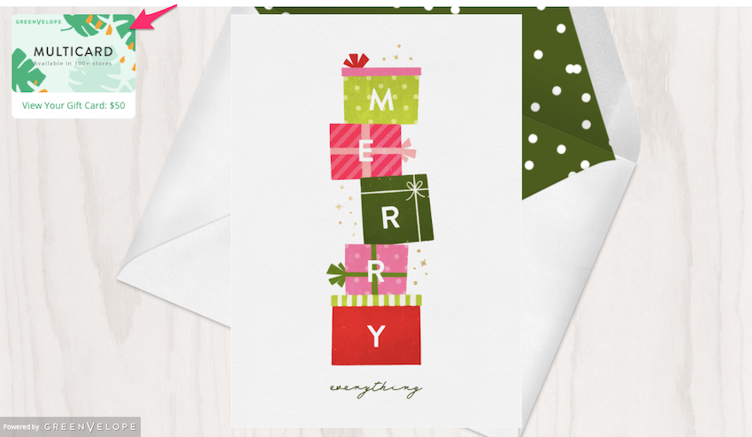 Christmas gift online card