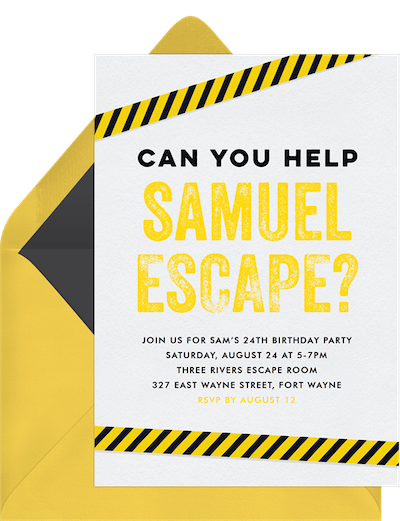 Virtual game night: Escape room invitation