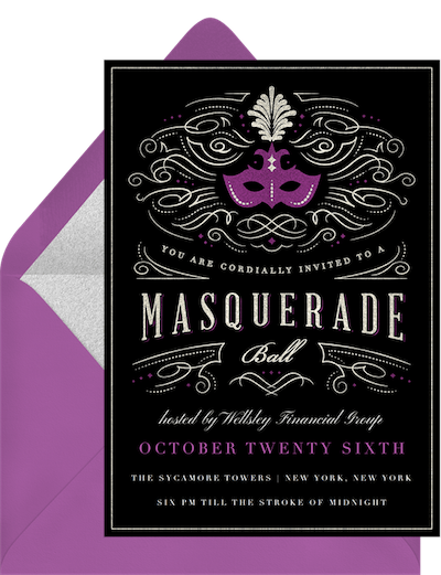 Masquerade ball invitation