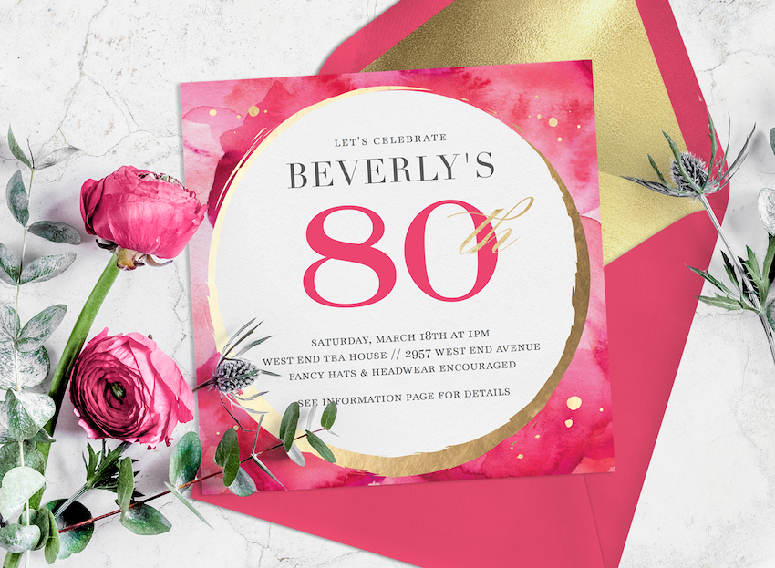 80th Birthday Invitations: 16 Invites To Honor the Milestone Event