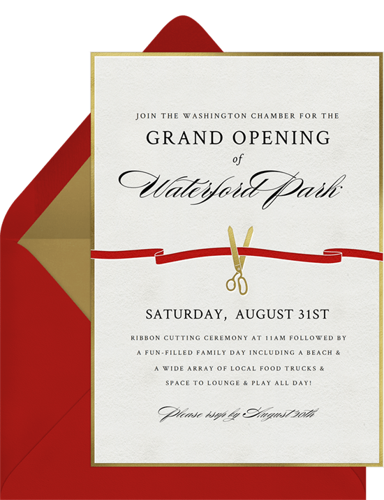 grand opening invitation wording