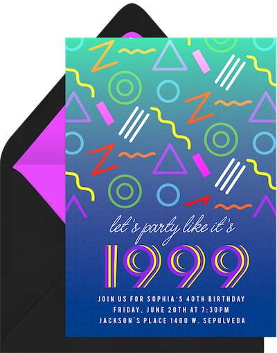 90s theme party invitation