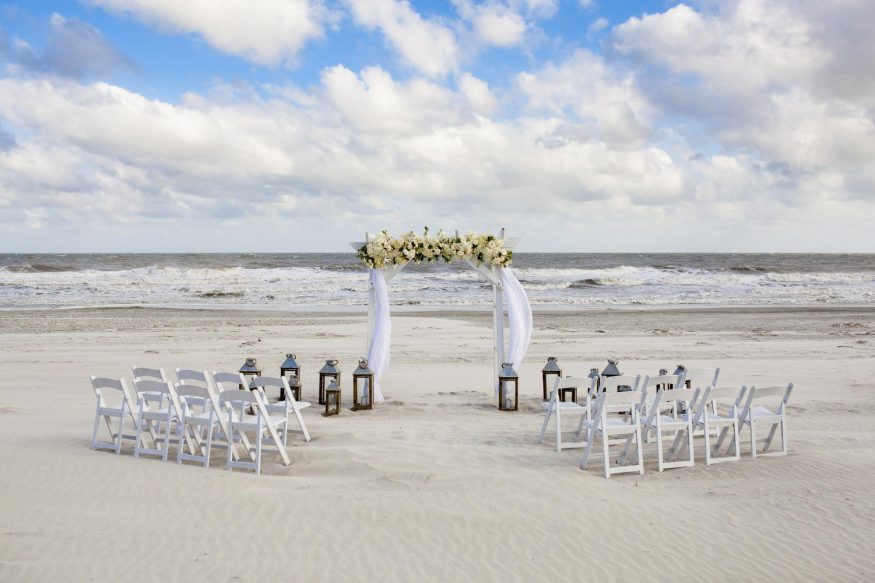 intimate wedding: Intimate beach wedding set up