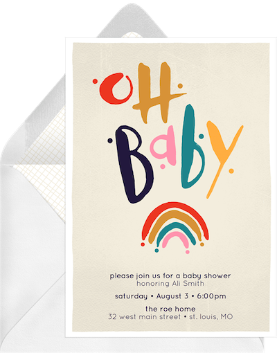 Baby shower ideas for boys: Baby rainbow invitation