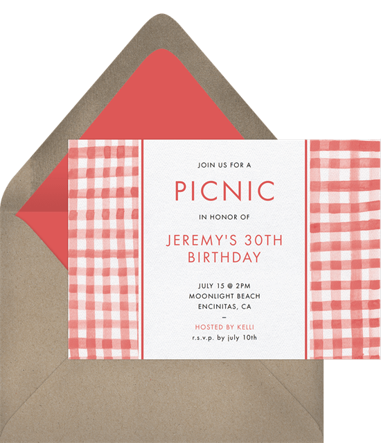 backyard party: Classic Gingham Invitation by Greenvelope