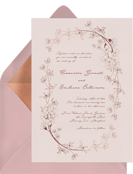 wedding poems: Romantic Floral Frame Invitation by Greenvelope