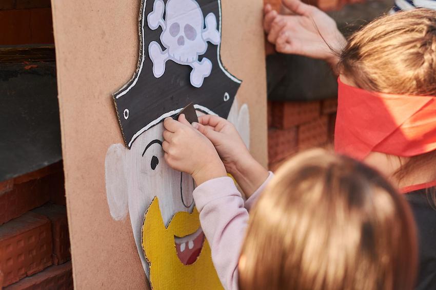 Pirate theme party: Kids playing pirate game