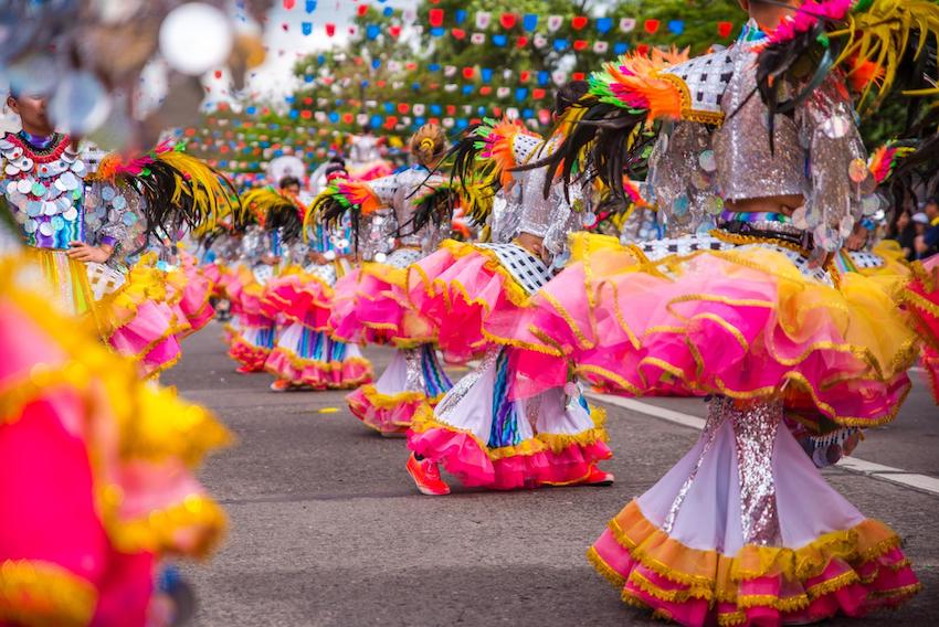 Colorful smiling mask of masskara festival