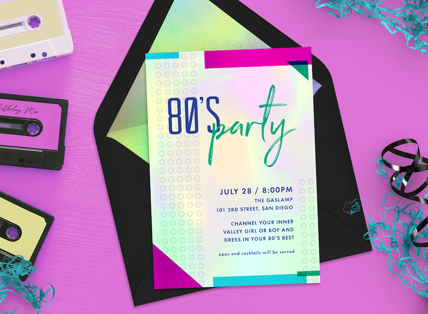 80s theme party invitation