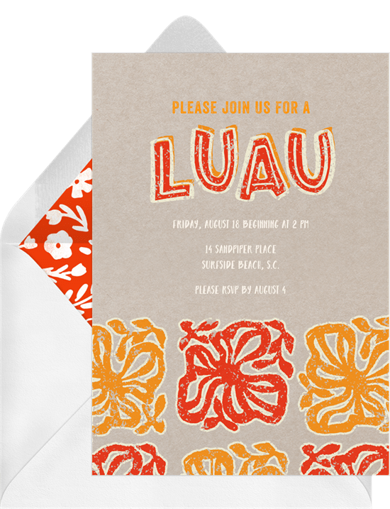 Luau Stamp Invitation