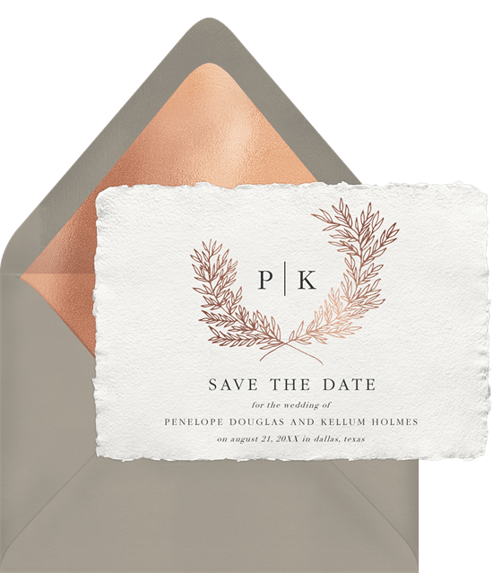 save the date postcards: Distinguished Monogram Save the Date by Greenvelope