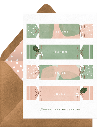 Christmas gift card: Christmas crackers card