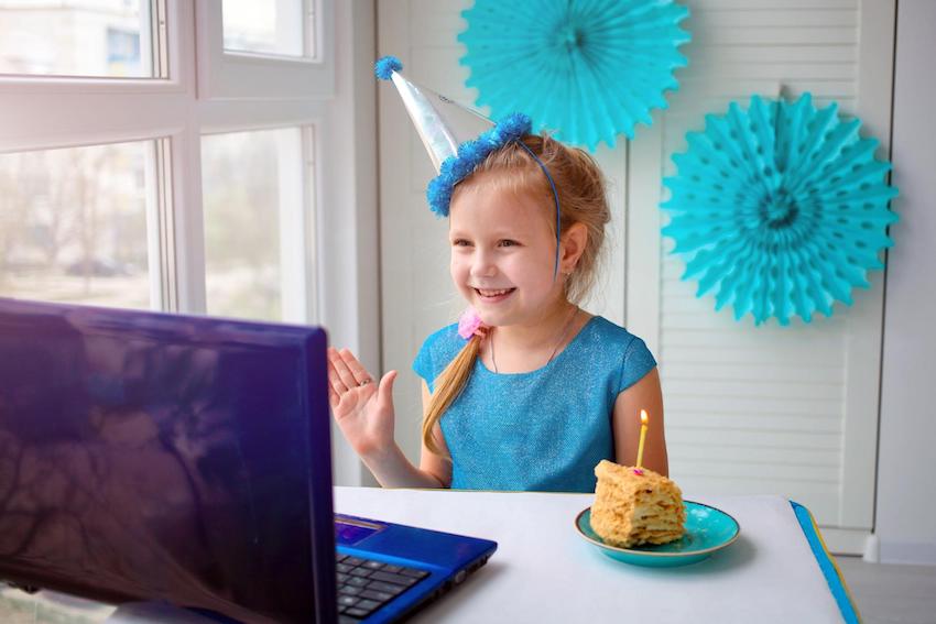 Quarantine birthday ideas for kids: Toddler celebrating her birthday online