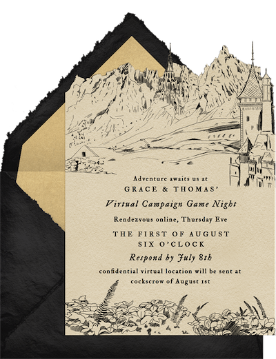 Virtual game night: Fantasy adventure campaign invitation