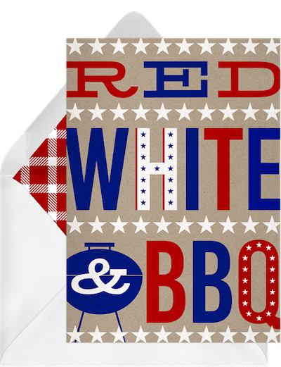 BBQ Invitations: Red White BBQ Invitation