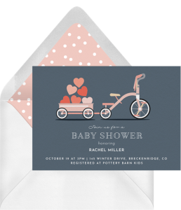 virtual baby shower invitation wording: Little Wagon Invitation