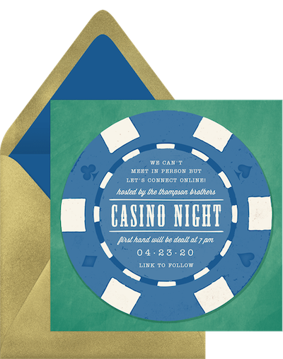 Virtual game night: Casino night invitation