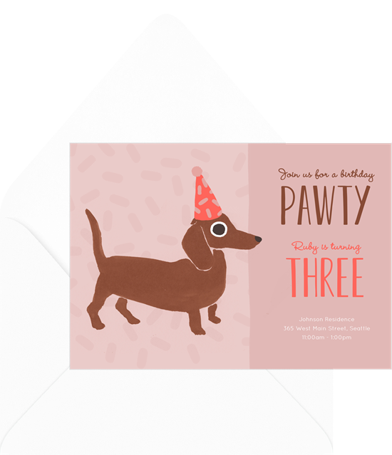 1st birthday invitations: the Lets Pawty invitation design from Greenvelope