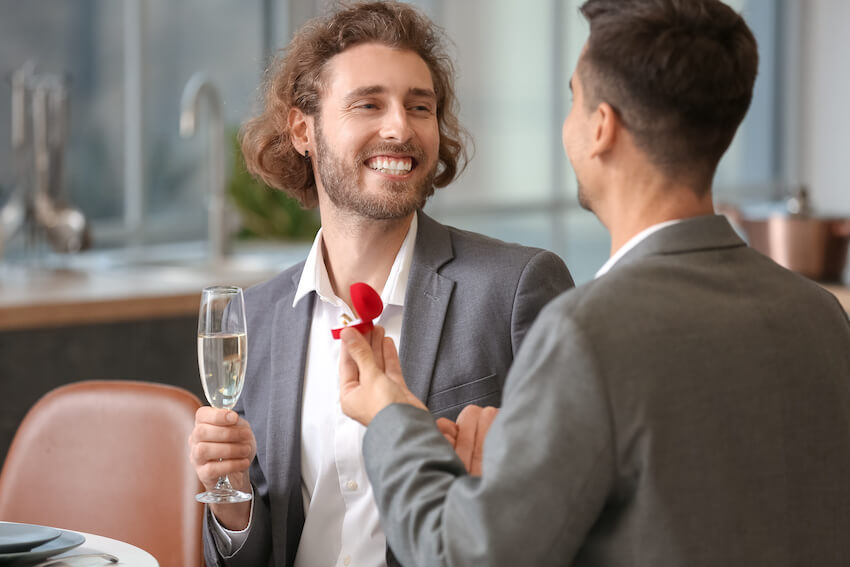 Who goes to the rehearsal dinner: man proposing to his partner