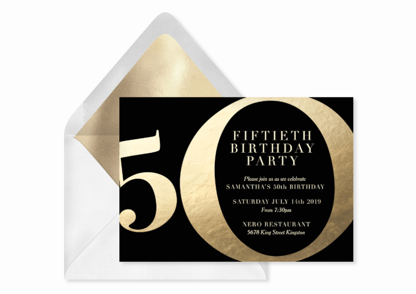 milestone 50 birthday invitation