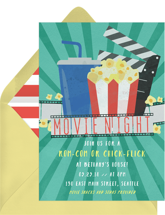 outdoor movie night: Movie Party Invitation from Greenvelope