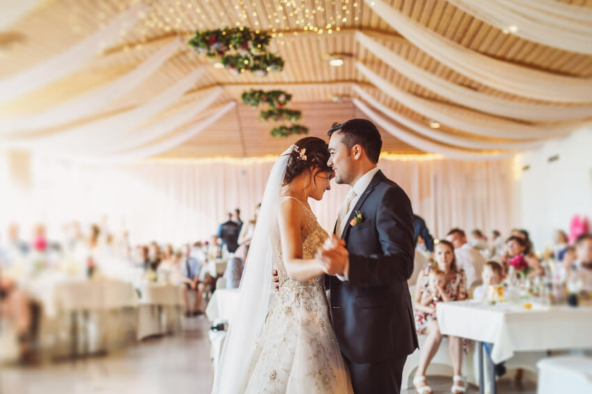 Newlyweds dancing