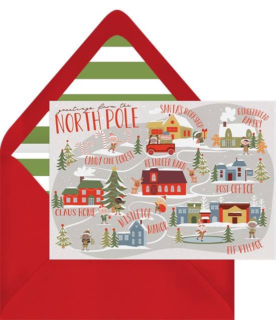 North Pole Postcard Digital Holiday Card