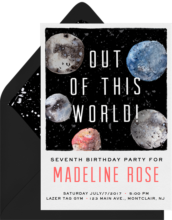 1st birthday invitations: the Out of This World invitation design from Greenvelope