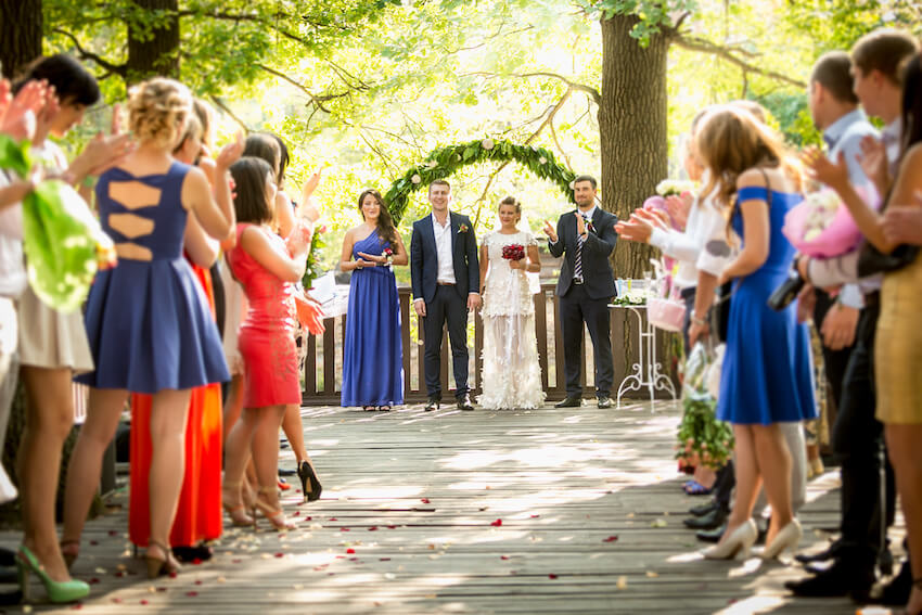 Semi formal wedding: outdoor wedding setting