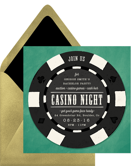 Poker chip invitation