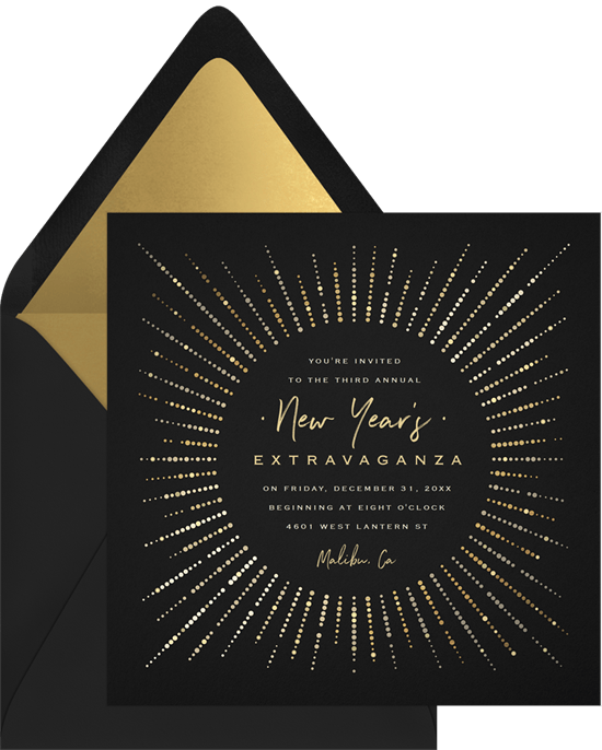 Gatsby Glamour New Years Eve party invitation from Greenvelope