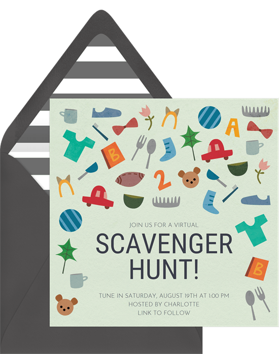 Scavenger hunt invitation by Greenvelope