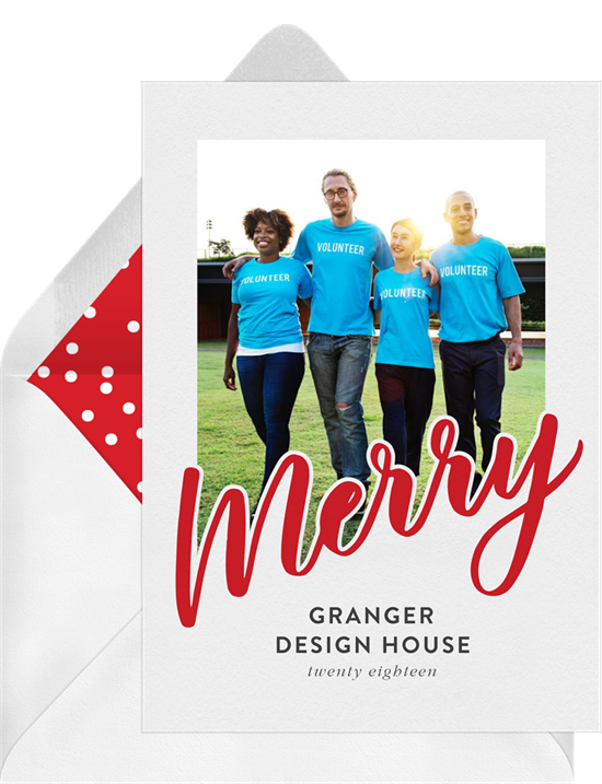 Merry Middle business Christmas cards from Greenvelope