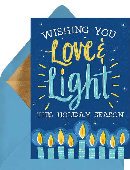 Love & Light business holiday cards from Greenvelope