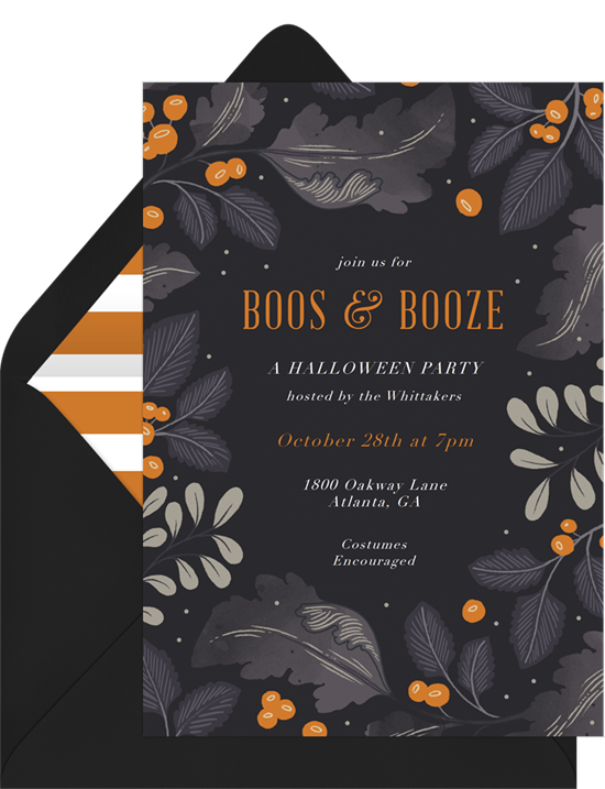 Boos & Booze Halloween Invitations from Greenvelope