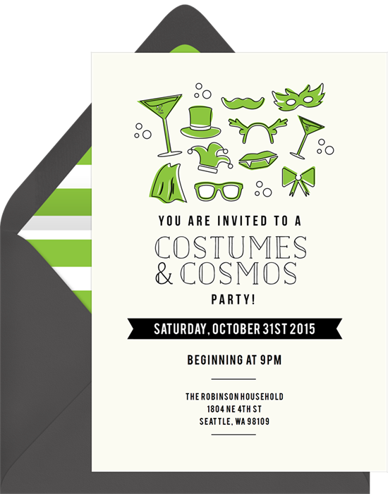 Costumes and Cosmos Halloween Invitations from Greenvelope