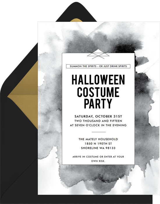 Black Ink Halloween Invitations from Greenvelope