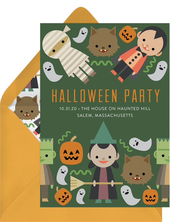 Cute Monster Halloween Invitations from Greenvelope