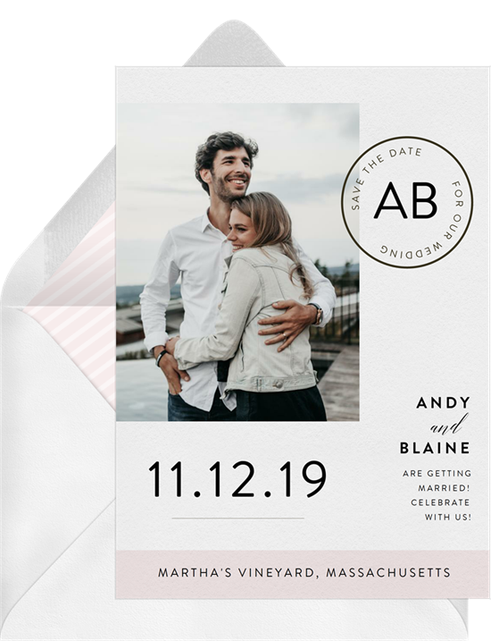 Save the date ideas: the Postmark Save the Date design from Greenvelope