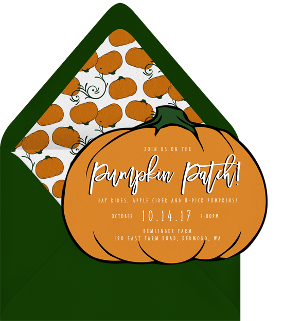 Pumpkin Patch Halloween Invitations from Greenvelope