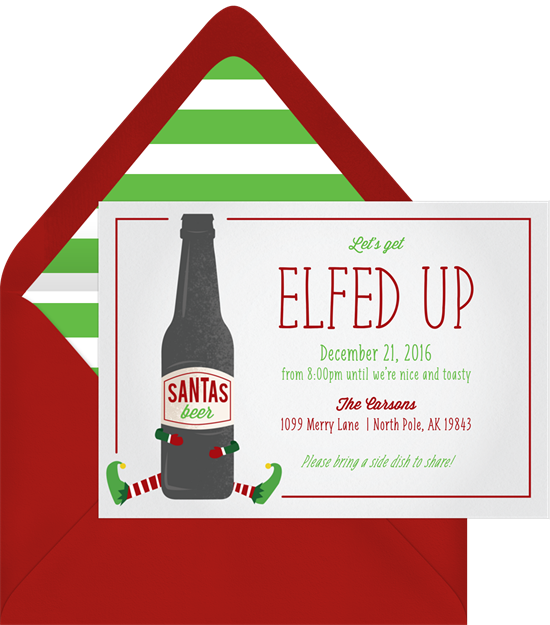 Elfed Up: Christmas party invitations