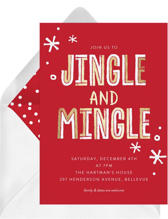 Jingle and Mingle: Christmas party invitations