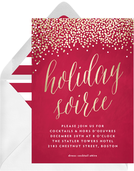 Holiday Soiree: Christmas party invitations