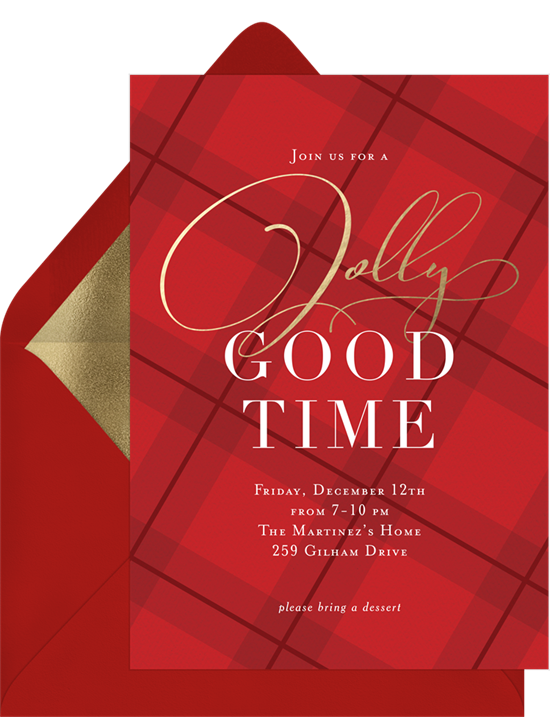 Jolly Good Time: Christmas party invitations