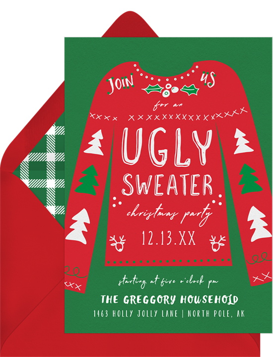 Ugly Sweater Party: Christmas party invitations
