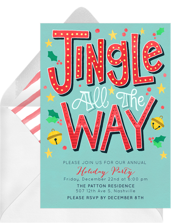 Jingle All The Way: Christmas party invitations