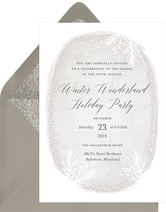 Winter Wonderland Holiday Party: Christmas party invitations
