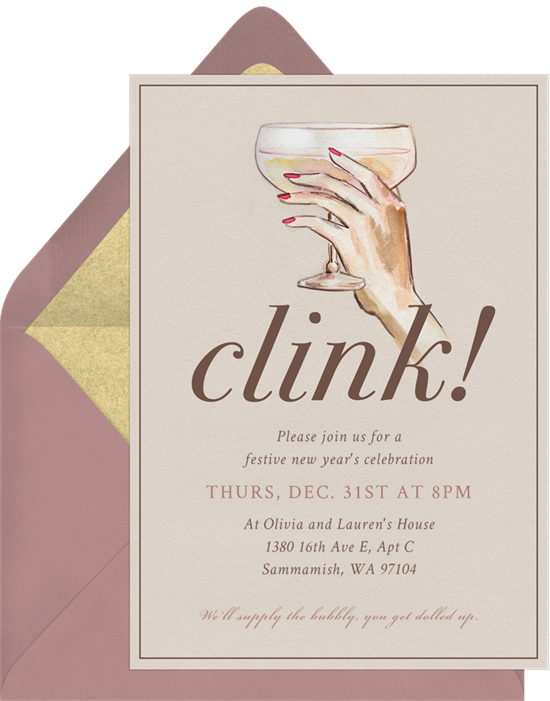 Champagne Coupe Invitation by Greenvelope