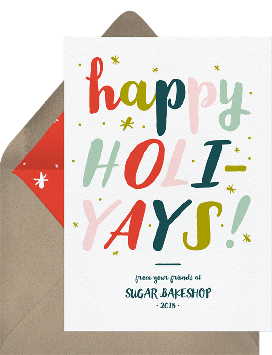 Christmas card ideas: Happy Holiyays Card from Greenvelope