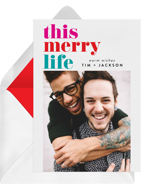 Christmas card ideas: This Merry Life Card from Greenvelope